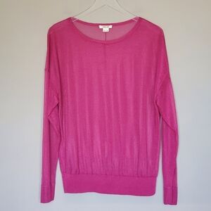 Helmut Lang | Sheer Knit Jumper in Hot Pink Women's Size Medium